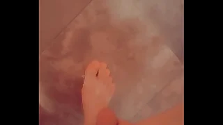 Femboy 18 yr old cums all over her own feet